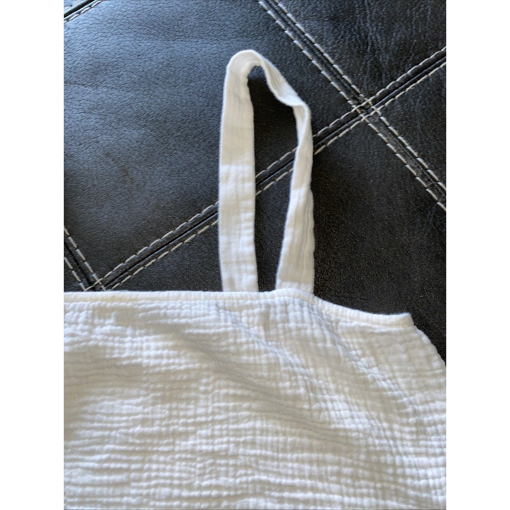 Reformation Women's White Cotton Cropped Tank Size 8 - Picture 3 of 9